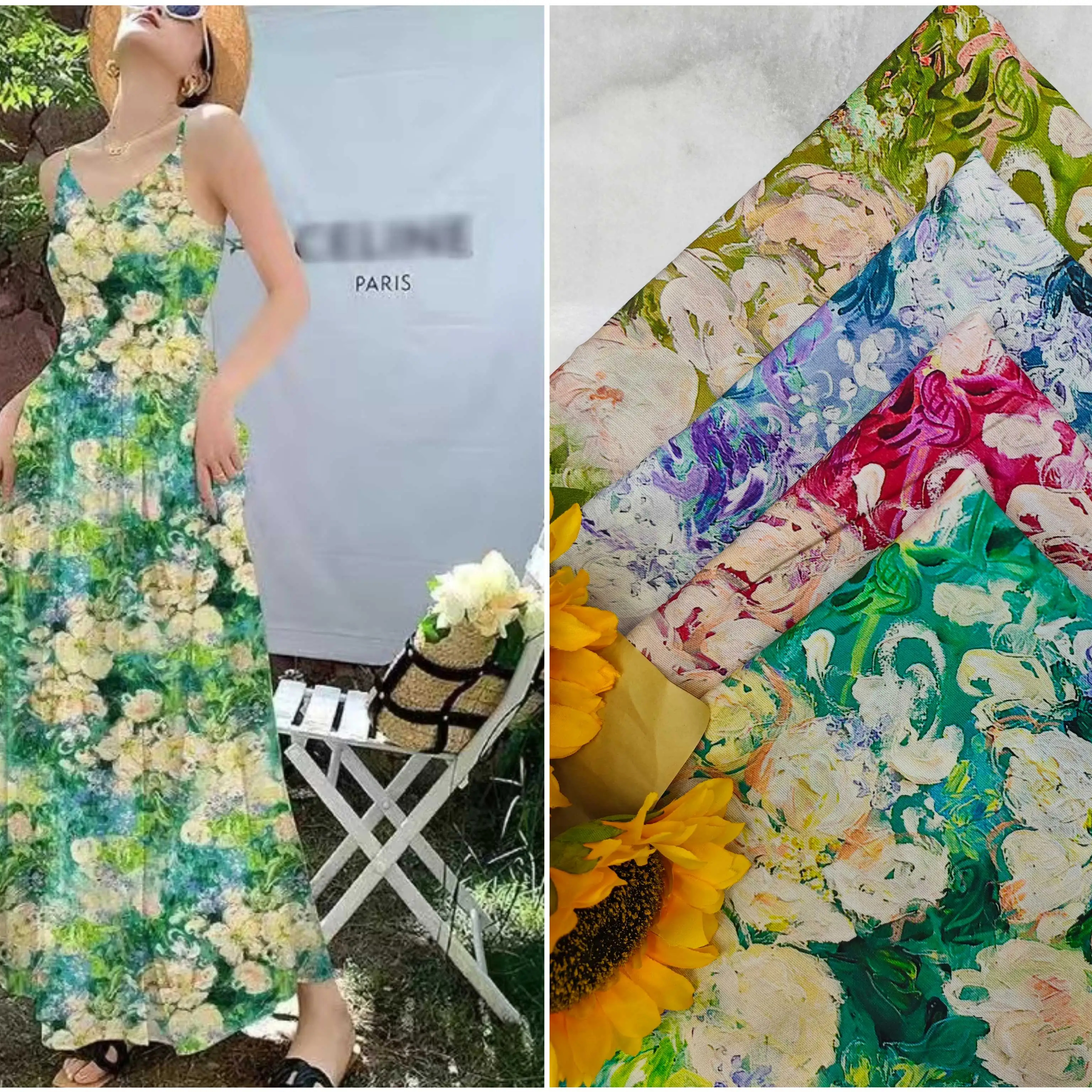Factory Price Wholesale 85%Rayon 15%Nylon Print Rayon Plain Viscos Fabric Manufacturer for Maxi Small Floral Dress