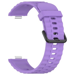 Bracelet de montre intelligente Bracelet de remplacement souple Bracelet de sport pour <span class=keywords><strong>Huawei</strong></span> Fit 3 <span class=keywords><strong>4</strong></span> <span class=keywords><strong>Pro</strong></span> Argent Noir Boucle Bracelet de montre - Product Image 1