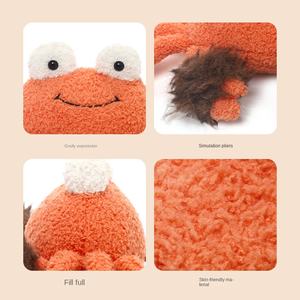 Köpekler ve Kediler için Yumuşak Tüylü Dokulu ve PP Pamuk Dolgulu Sevimli Karikatür Yengeç Peluş Oyuncak, İnteraktif Çiğneme ve Rahatlatıcı Oyun - Product Image 3