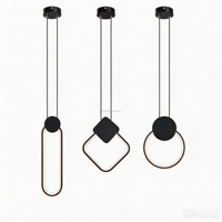 Lampe suspendue moderne pour chambre à coucher KangDuo Iron Black de taille moyenne, lampe LED 3500K blanc chaud, garantie 3 ans, durée de vie 50000 heures, DIY