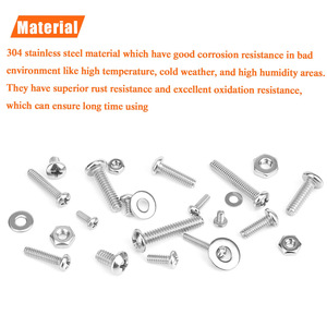 304 Stainless Steel Phillips Pan Head Screws Nuts Washers Kit 720Pcs <b>Boxed</b> Set Standard Size <b>Tool</b> Case Storage - Product Image 4