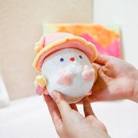 Emballage de boîte à jouets en peluche personnalisé, sécurisé pour les enfants, avec votre propre design – Adorable porte-clés en peluche blanc en forme d'oiseau avec anneau métallique fixé solidement