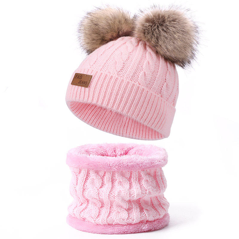 hat+scarf 2balls-light pink
