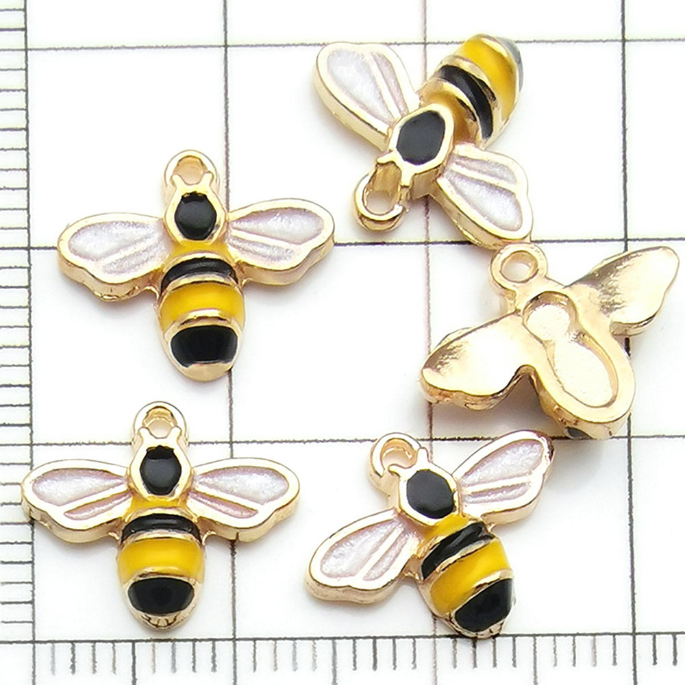 Une abeille jaune dégoulinante d'huile - 0,8g - 12*14mm - 11860