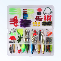 KEWOTE-Kit combiné de 105 leurres souples en silicone, appâts durs en métal, accessoires de pêche, ensemble d'accessoires