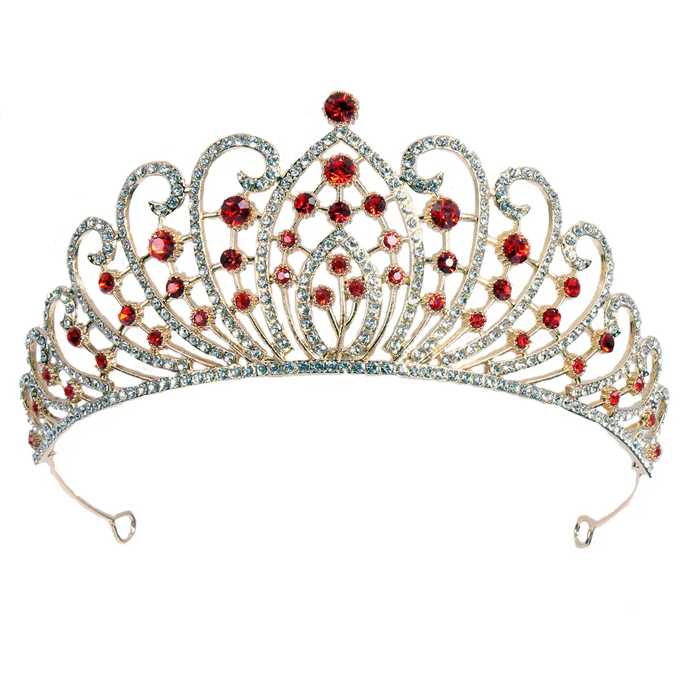 Nuova corona nuziale tiara fabbrica all'ingrosso lega spessa argento oro corona principessa accessori da sposa da sposa