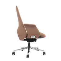 Chaise de bureau de direction élégante et ergonomique en cuir de couleur marron, pivotante, multifonctionnelle, moderne, avec support lombaire