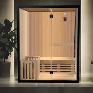 Sauna tradicional finlandesa de madera para sala de sauna infrarroja lejana película SEK para spa Willy Wonka sauna al aire libre para 2 personas sala de vapor