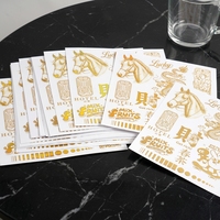Autocollant de transfert UV DTF pour décoration à l'estampage à chaud doré, personnalisé, de luxe, pour enveloppe de tasse, impression éco-solvant, étiquette d'emballage, vente en gros