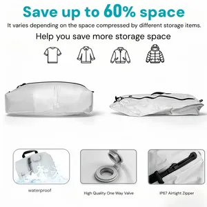 <span class=keywords><strong>Sac</strong></span> de compression sous vide 17L PET+PE avec pompe, <span class=keywords><strong>sac</strong></span> de rangement réutilisable et scellable pour vêtements de voyage, bagages, gain de place, blanc - Product Image 2