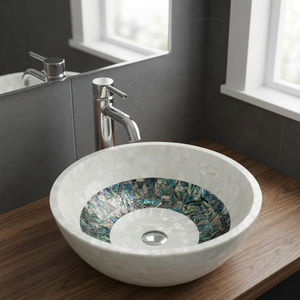 Premium Resin Marble Quartz Countertop Sink Basin With Smooth Polished Finish For Modern Bathroom Vanity Water Resistant Design - Product Image 1