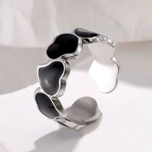 Anillo de Acero Inoxidable que No se Desvanece, Chapado en Oro, Diseño de Corazón con Concha, Estilo Coreano INS, Diseño de Nicho, Gota de Aceite, Aniversario, Venta al por Mayor - Product Image 6