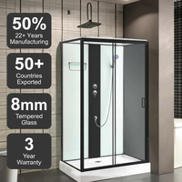 Mampara de Ducha Moderna con Marco de Aluminio Cepillado de 5 mm de Espesor, Puerta con Bisagras Rectas, para Baño Interior, Precio de Fábrica
