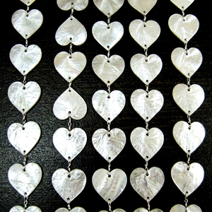 Hermosa Cadena de Rosario de Metal Martillado con Forma de Corazón de 14 mm para la Fabricación de Joyas, Se Vende por Metro - Product Image 1