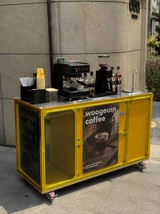 High Value Commercial Sales <b>Car</b> Outdoor Mobile Combination Wood Cart <b>Table</b> with Storage Cabinet - Product Image 6