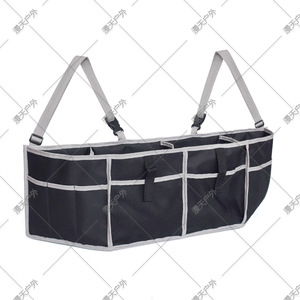 Car Back Seat Organizer Storage Bag <b>Black</b> Fabric 4-7 Pockets For <b>Trunk</b> Organization - Product Image 3