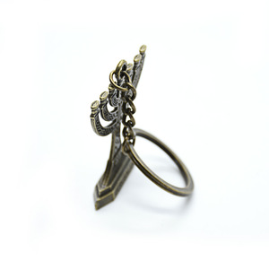 Llavero de Metal con Forma de Menorah, Latón, Diseño 3D en Relieve, Regalo de Jerusalén, Joyería - Product Image 5