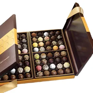 Custom Rechthoek Kleurrijke Chocolade Doos Dubbele Deur Flip Open Gift Verpakking Met Uw Eigen Ontwerp