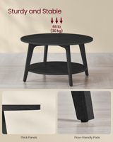 Table basse ronde au design moderne avec rangement, en bois de pin écologique, portable, pour salon et bureau à domicile