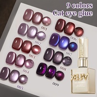 Vernis à ongles gel UV XEIJAYI Purple Cat Eye 9 pièces, norme européenne, sans TPO, OEM ODM, fournitures pour ongles en gros