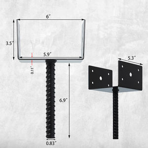 Poteaux JH-Mech Plaques de base OEM ODM Support de poteau de clôture en forme de U stable Pont d'ancrage en béton Support de base de poteau anti-rouille noir - Product Image 2