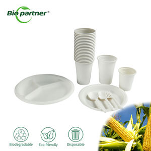 Vajilla Desechable Biodegradable al Por Mayor Platos de Almidón de Maíz Postre Pastel Papel Cena Bandeja de Almidón de Maíz - Product Image 3