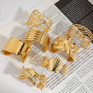 Summer Sea 316L Stainless Steel 14k 18k Pvd Gold Plated Women's Fashion <b>Bracelet</b> & <b>Bangles</b> Fashion Cuff <b>Bracelets</b> for Women - Product Image 2