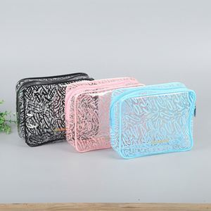 Customizable Logo Print Multifunctional PVC Three-dimensional Transparent Cosmetic <b>Bag</b> Waterproof Portable Travel Makeup - Product Image 1