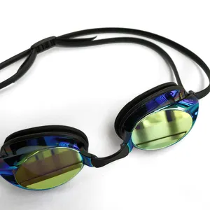 Mirrored UV 400 Coating Anti Fog Adults Custom Racing Best Swimming Goggles