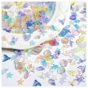 Coquillages en résine scintillante colorée pour nail art, breloques étoiles de mer pour bijoux, pendentifs, pinces à cheveux, thème océan, monde sous-marin, jouet de plage estival - Product Image 3