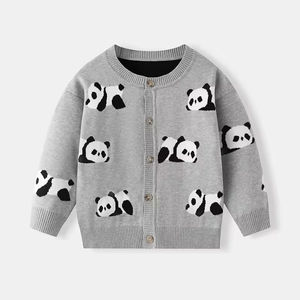 Suéter Infantil de Punto Grueso con Diseño de Panda, Cuello Redondo, para Otoño/Invierno, Algodón Suave, Top para Bebé - Product Image 1