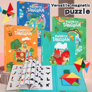 Classico Tangram Geometrico Montessori in ABS con Libro di Carta, Puzzle Fai-da-Te, Giocattolo Educativo <span class=keywords><strong>per</strong></span> Bambini, <span class=keywords><strong>Ragazzi</strong></span> e Ragazze - Product Image 2