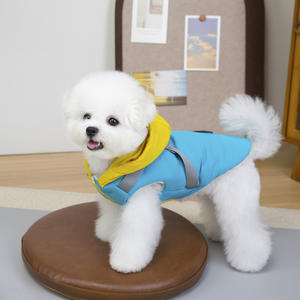 Gilet d'hiver épais <span class=keywords><strong>pour</strong></span> <span class=keywords><strong>chien</strong></span> avec anneau de laisse intégré, en polyester rembourré, chaud, <span class=keywords><strong>pour</strong></span> chiot, à capuche, fermeture à boutons-pression - Product Image 5