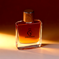 Flacon en verre pour huile essentielle, parfum, avec pompe et boîte, design élégant carré, personnalisable en gros, 30 ml, 50 ml, 100 ml