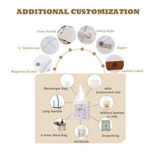 Biểu Tượng Tùy Chỉnh In Tái Chế Đồng Bằng Bông Vải Mua Sắm Tote Túi Mua Sắm Tote Túi Đay Với Bông Mềm Xử Lý - Product Image 6