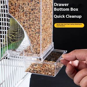 Тигровая шкура Xuanfeng, пион, попугай, корм, птица, прозрачная коробка, не рассеяние и не брызги, автоматическая кормушка, чаши с твердым узором - Product Image 5