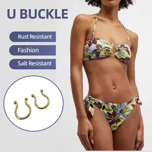 Argento nichel No Rust Metal Bra Swimwear Buckle Connector fibbia a forma di U per costumi da bagno