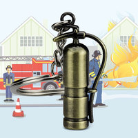 Porte-clés mini-extincteur en alliage de zinc de haute qualité - Cadeau promotionnel de sécurité personnalisable pour souvenirs d'exercices anti-incendie