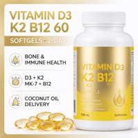 Capsules molles de Vitamine D3 K2 B12 OEM ODM Marque Privée Vente en Gros Haute Qualité Stock Prêt Complément Alimentaire Quotidien pour Hommes