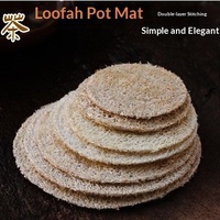 Sous-verres et tapis isolants pour tasses et pots, en loofah naturel, style vintage, résistants à la corrosion, vente en gros, directement de l'usine
