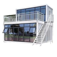 Maisonnette portable à 2 étages, structure en acier léger détachable de 20 pieds, maison préfabriquée modulaire en conteneur, salon moderne