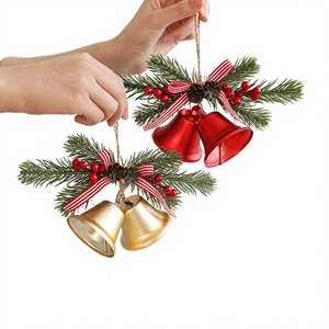 เครื่องประดับตกแต่งต้นคริสต์มาสปี 2025 ระฆังปักลายเคลือบสีสันสดใส ระฆังรูปดาวสามแฉก พวงหรีดเหล็กรูปดาว ทำด้วยมือ DIY สำหรับตกแต่งต้นคริสต์มาส - Product Image 3