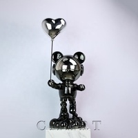 Statue de bureau créative en forme d'ours de dessin animé, robot peint, collection Pop Art, sculpture de luxe, ornement de table pour salon