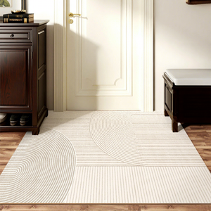 Tapis d'entrée personnalisés antidérapants en polyester à motif géométrique abstrait, ensembles de tapis de luxe à boucles, lavables en machine pour l'entrée - Product Image 3
