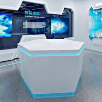 Étagère cubique multi-niveaux, présentoir robuste, anti-UV, écologique, finition acrylique vernie durable, éclairage LED