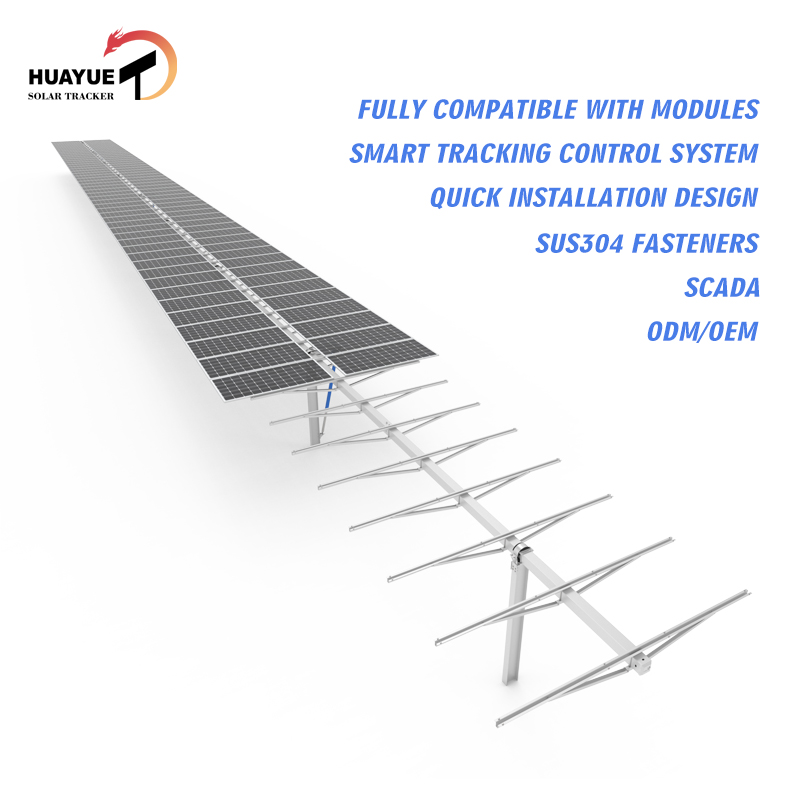 48KW HYP-2-90PV-78-IR-M-3LD прочный источник производители новый дизайн одноосная система солнечного солнца трекер