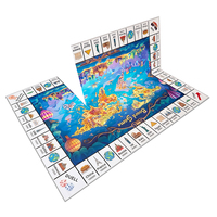 Jeu de société personnalisé sur le thème du voyage, écologique, avec carte pliable, jetons, dés et jeu de cartes – Coffret cadeau pour enfants et adultes