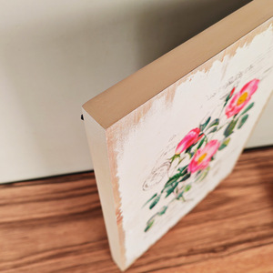 <span class=keywords><strong>Shabby</strong></span> שיק רוז agapanthus עץ קיר תפאורה מלבני decoupage אמנות בסגנון דקו קיר דסל במצוקה קצוות מטבח חתונה - Product Image 4