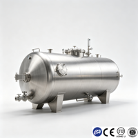 Tanque de Almacenamiento Químico Horizontal de Fábrica de 1000-50000L, SS304 SS316L, para Solventes Industriales, ASME CE