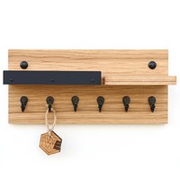 Porte-clés mural en bois en forme de maison personnalisé, sans perçage, étagère de rangement d'entrée pour salon